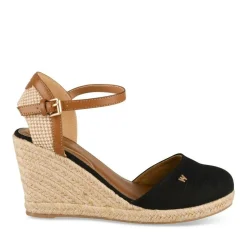 Espadrilles Corde NOIR Femme Motif Uni Boucle
