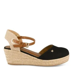 Espadrilles Corde NOIR Femme Motif Uni Boucle