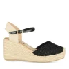 Espadrilles Corde NOIR Femme Motif Uni Boucle