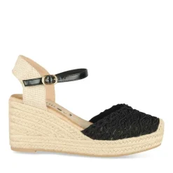 Espadrilles Corde NOIR Femme Motif Uni Boucle