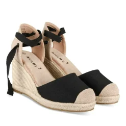 Espadrilles Corde NOIR Femme Motif Uni Boucle