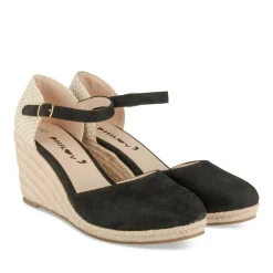 Espadrilles Corde NOIR Femme Motif Uni Boucle