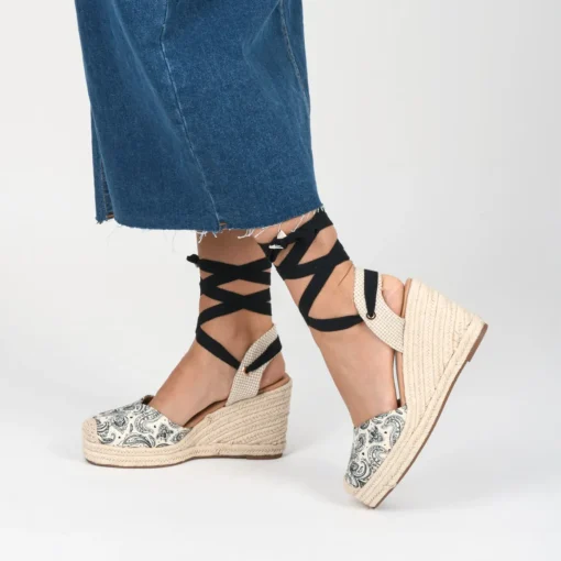 Espadrilles Corde NOIR Femme Motif Uni Lacets