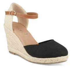 Espadrilles Corde NOIR Femme Motif Uni Boucle