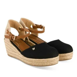 Espadrilles Corde NOIR Femme Motif Uni Boucle