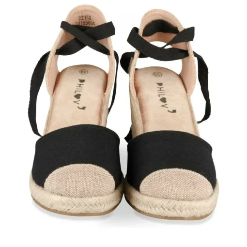 Espadrilles Corde NOIR Femme Motif Uni Boucle