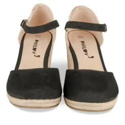Espadrilles Corde NOIR Femme Motif Uni Boucle