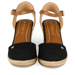 Espadrilles Corde NOIR Femme Motif Uni Boucle