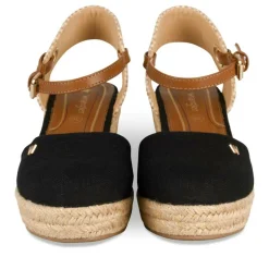 Espadrilles Corde NOIR Femme Motif Uni Boucle