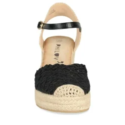 Espadrilles Corde NOIR Femme Motif Uni Boucle