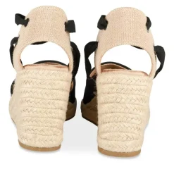 Espadrilles Corde NOIR Femme Motif Uni Boucle