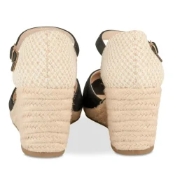 Espadrilles Corde NOIR Femme Motif Uni Boucle