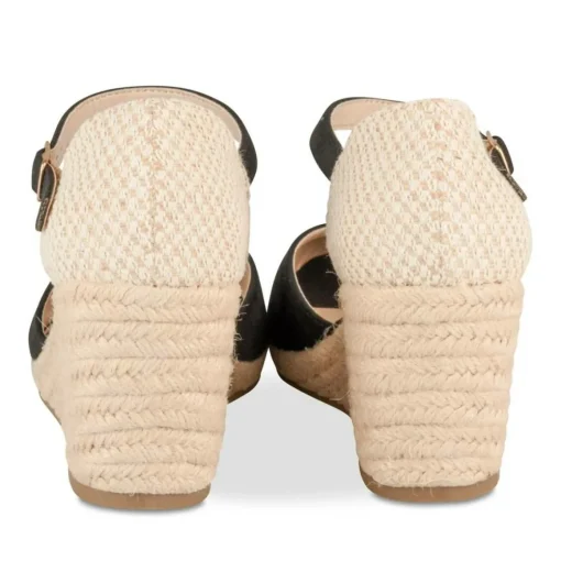 Espadrilles Corde NOIR Femme Motif Uni Boucle