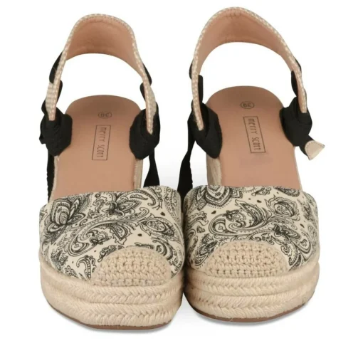 Espadrilles Corde NOIR Femme Motif Uni Lacets