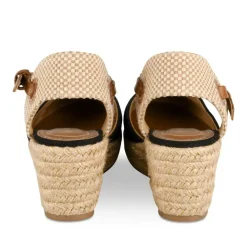 Espadrilles Corde NOIR Femme Motif Uni Boucle