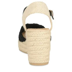 Espadrilles Corde NOIR Femme Motif Uni Boucle