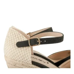 Espadrilles Corde NOIR Femme Motif Uni Boucle
