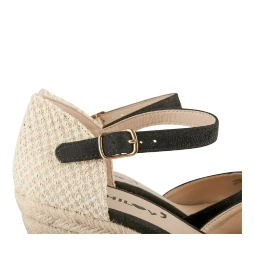 Espadrilles Corde NOIR Femme Motif Uni Boucle