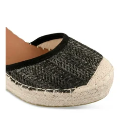 Espadrilles Corde NOIR Femme Motif Tressé Boucle