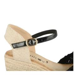 Espadrilles Corde NOIR Femme Motif Uni Boucle