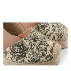 Espadrilles Corde NOIR Femme Motif Uni Lacets