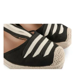 Espadrilles Corde NOIR Femme Motif Uni Lacets