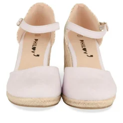 Espadrilles Corde ROSE Femme Motif Uni Boucle