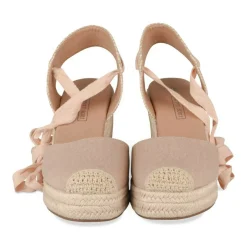 Espadrilles Corde ROSE Femme Motif Uni Lacets
