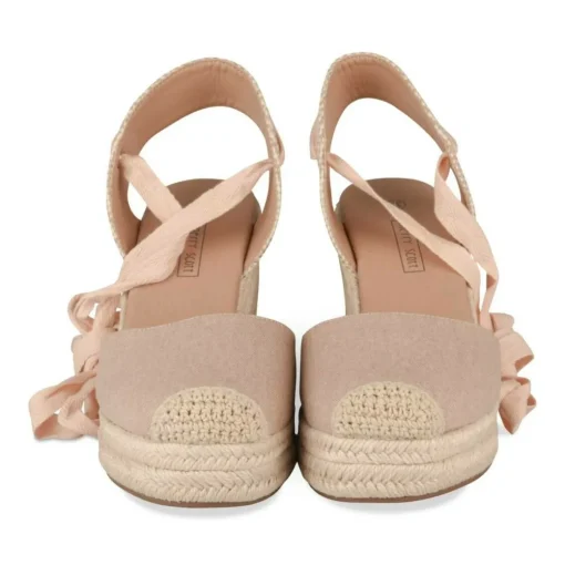 Espadrilles Corde ROSE Femme Motif Uni Lacets