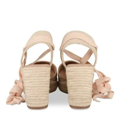 Espadrilles Corde ROSE Femme Motif Uni Lacets