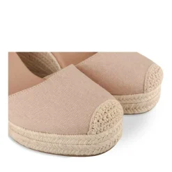 Espadrilles Corde ROSE Femme Motif Uni Lacets