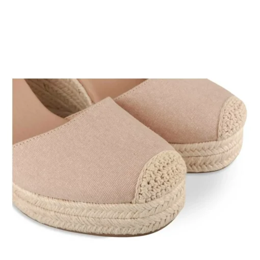 Espadrilles Corde ROSE Femme Motif Uni Lacets