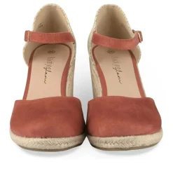 Espadrilles Corde ROUGE Femme Motif Uni Boucle