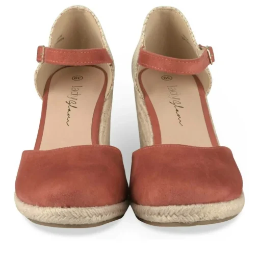 Espadrilles Corde ROUGE Femme Motif Uni Boucle