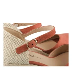 Espadrilles Corde ROUGE Femme Motif Uni Boucle