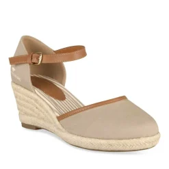 Espadrilles Corde TAUPE Femme Motif Uni Boucle