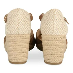 Espadrilles Corde TAUPE Femme Motif Uni Boucle