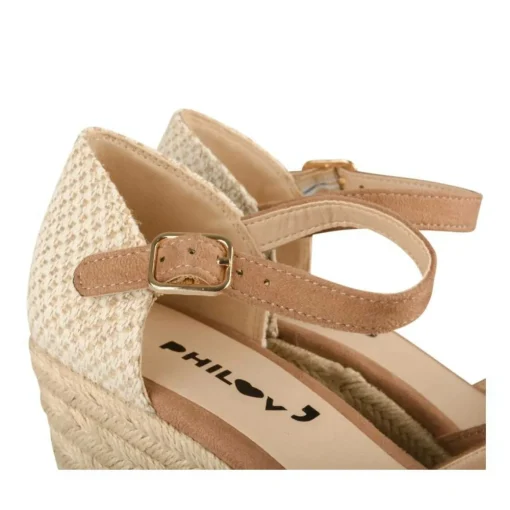 Espadrilles Corde TAUPE Femme Motif Uni Boucle