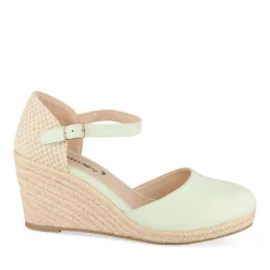 Espadrilles Corde VERT Femme Motif Uni Boucle