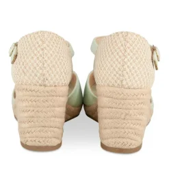 Espadrilles Corde VERT Femme Motif Uni Boucle