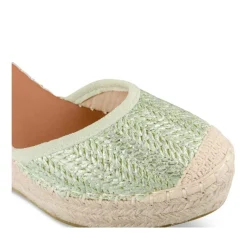 Espadrilles Corde VERT Femme Motif Tressé Boucle