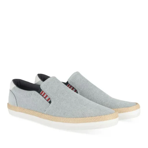 Espadrilles GRIS Homme Motif Uni A Enfiler