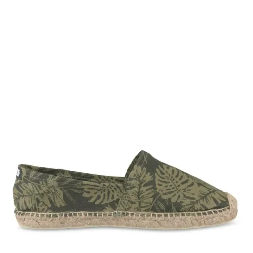 Espadrilles KAKI Homme Motif Tropical A Enfiler