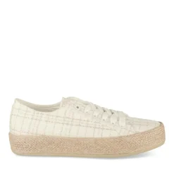 Espadrilles Lacets ARGENT Femme Motif Uni Lacets
