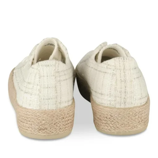 Espadrilles Lacets ARGENT Femme Motif Uni Lacets
