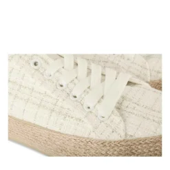 Espadrilles Lacets ARGENT Femme Motif Uni Lacets