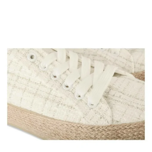 Espadrilles Lacets ARGENT Femme Motif Uni Lacets