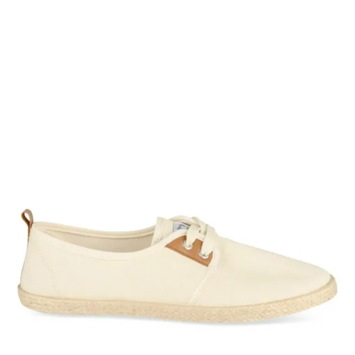 Espadrilles Lacets BEIGE Femme Motif Uni Lacets