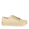 Espadrilles Lacets BEIGE Femme Motif Uni Lacets