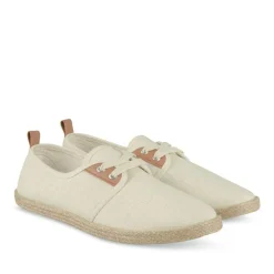 Espadrilles Lacets BEIGE Femme Motif Paillettes Lacets